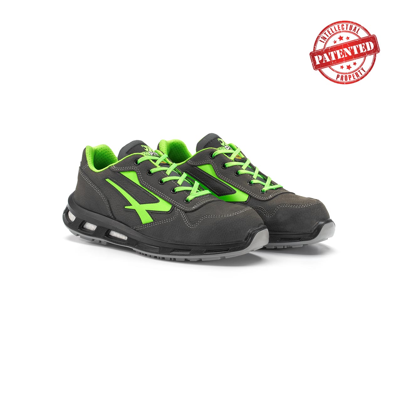 paio di scarpe antinfortunistiche upower modello yoda linea redlion vista prospettica